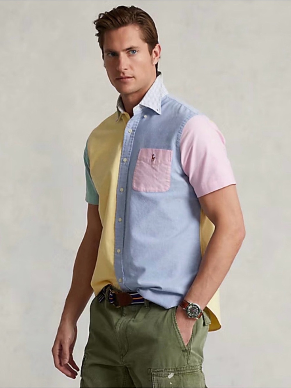 Ralph Lauren Classic Fit Fun Colorblock Oxford Short-Sleeve
Shirt Pastel Multi